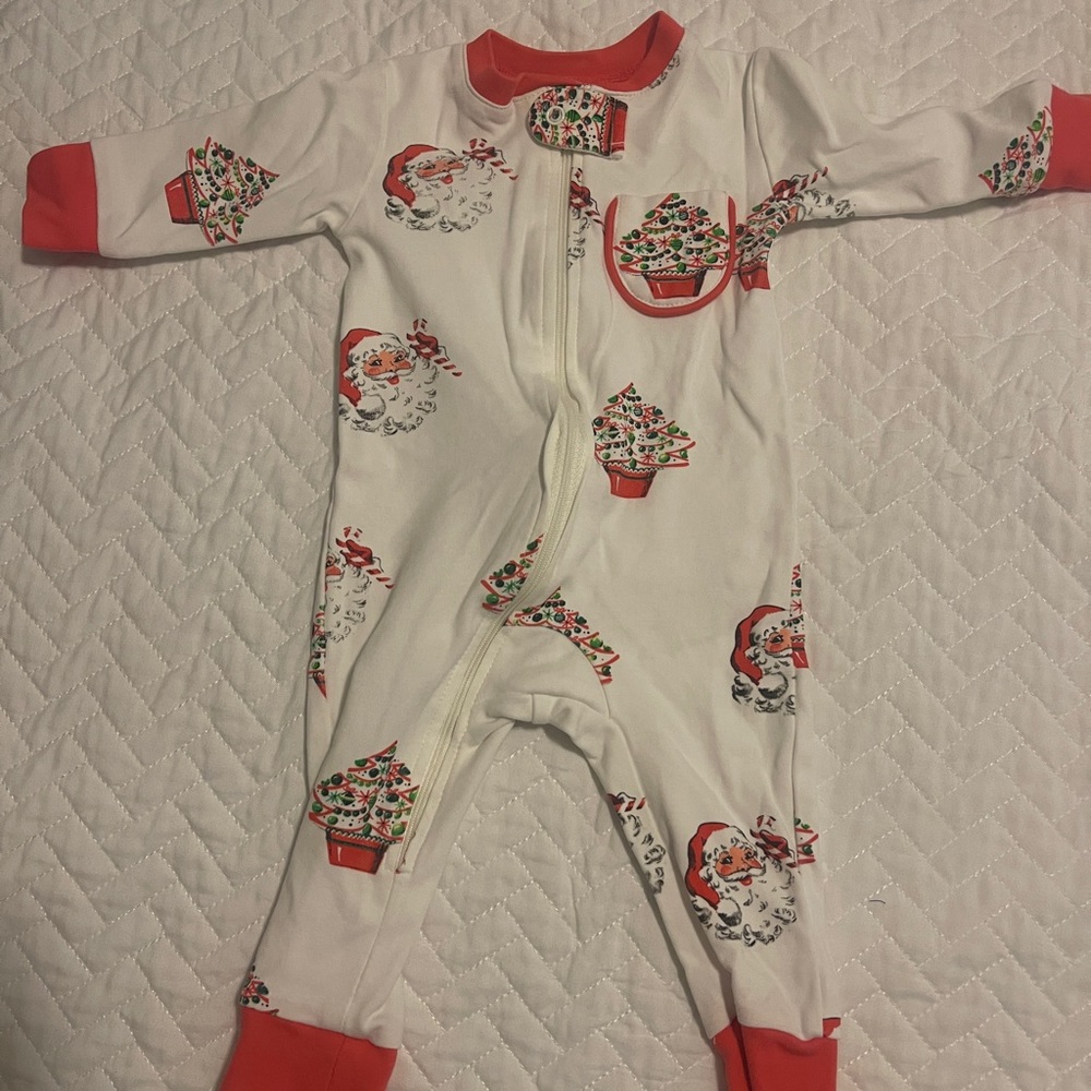 Christmas Holiday posh pickle 6mo vintage Santa soft Jammies